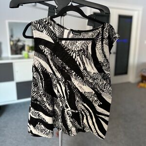 Vintage Monochrome Abstract Pattern Blouse